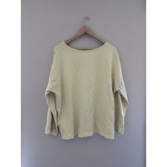 Habitat Clothes To Live In Womens Pullover Sweater Size L Yellow Boat Neck Boxy - Picture 6 of 11